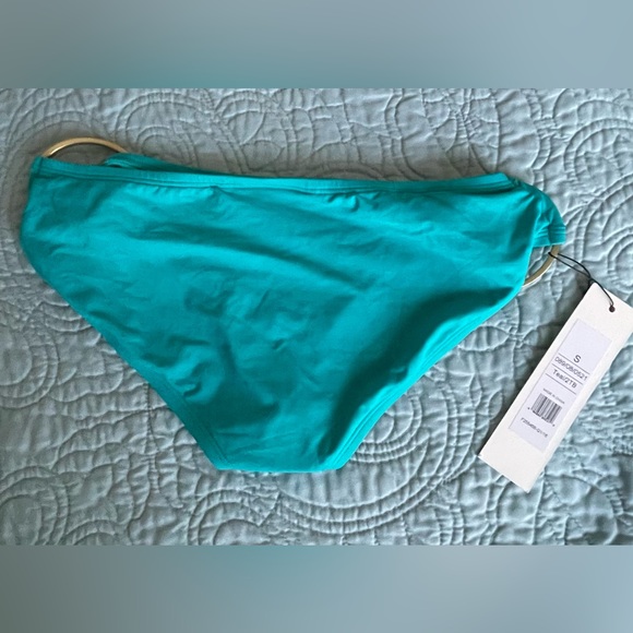 NWT Teal Bikini Bottom with Gold Rings - Picture 2 of 4
